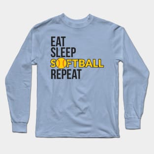 Eat Sleep Softball Repeat Long Sleeve T-Shirt